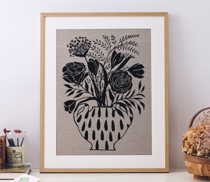 Allium & Rose Floral Vase